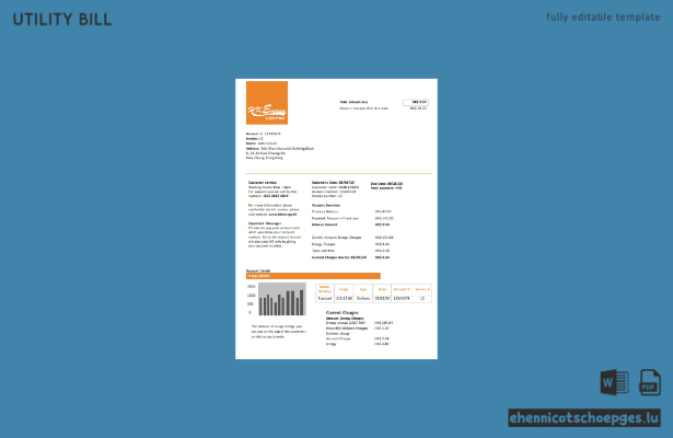 Beispiel für eine Stromrechnung von Hong Kong Energy Ltd. (Vorschau)